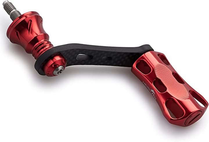 42mm リール ハンドル 22mm ノブ 搭載 シマノ ダイワ スピニングリール 通用ライトゲーム 渓流釣りWave Series 619( レッド)