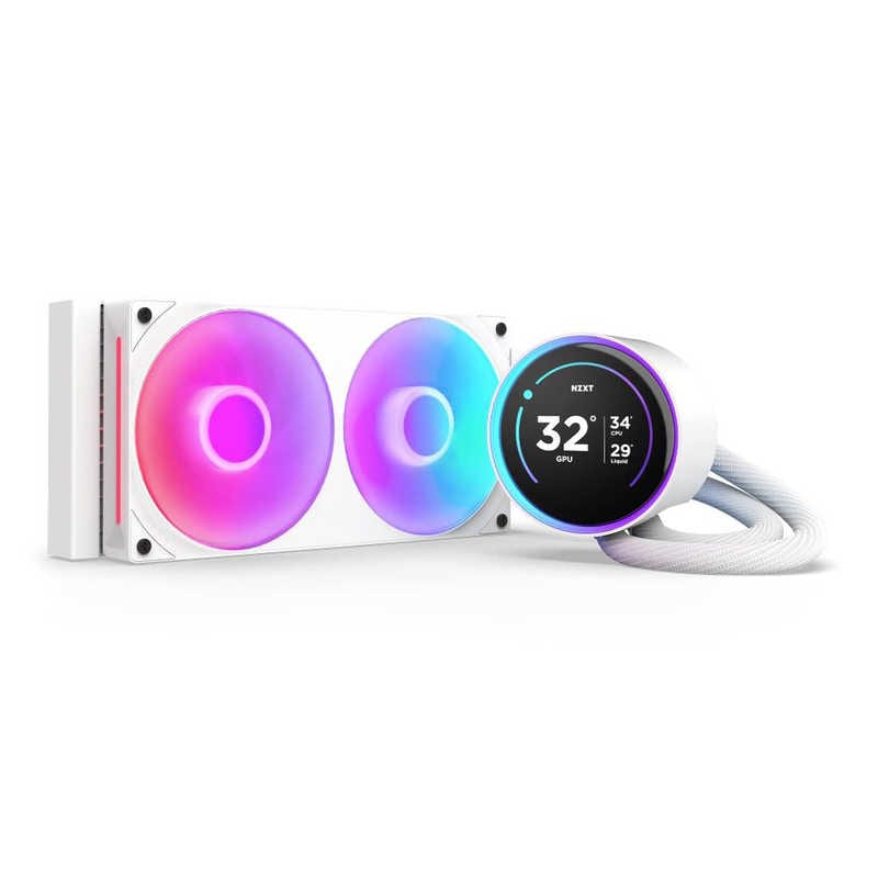 NZXT　水冷CPUクーラー KRAKEN ELITE240 RGB(2024) ［ 240mmファンx1/ 2.72液晶ヘッド ］ ホワイト　RLKR24EW2