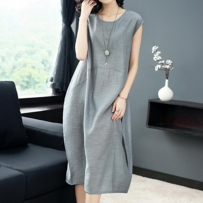 ワンピース ワンピ ドレス フレンチスリーブ レディース エレガント きれいめ カジュアル 半袖 コクーンシルエット 大人 可愛い フェミニン ミモレ丈 シンプル ゆったり 体型カバー グレー ネイビ