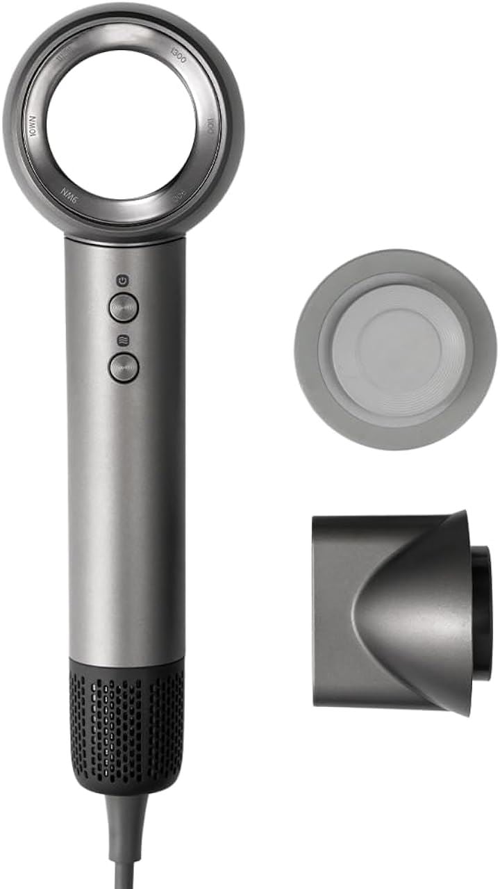 ドライヤー 大風量 ヘアドライヤー 4億マイナスイオン 中空構造 高速ドライヤー 速乾 315g超軽量 乾燥時間短縮 静電気抑制 NTC過熱保護 5段階温度調整 家庭用 出張(グレー)