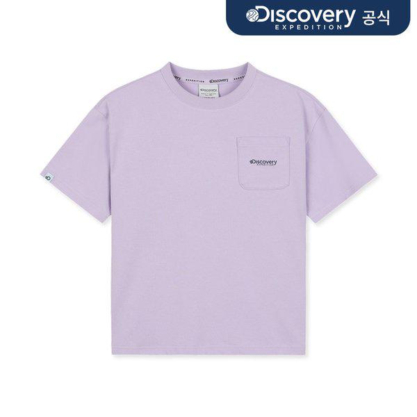 キッズフレッシュベントポケットグラフィック半袖Tシャツ（パープル）_