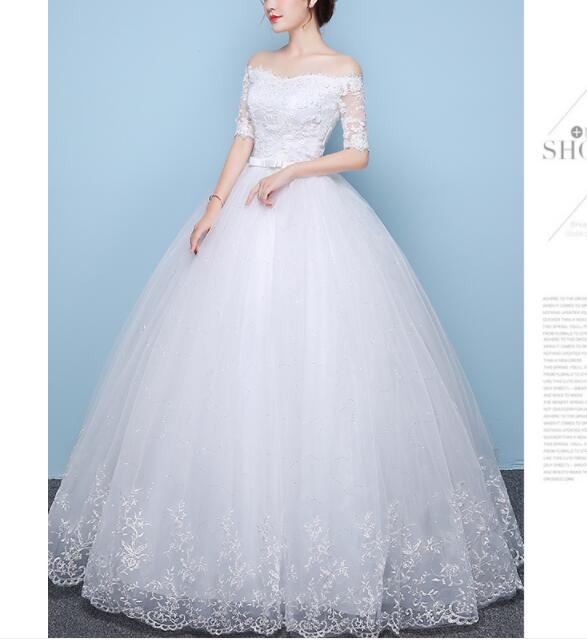 ウェディングドレス　ロングドレス　結婚式　パーティー　ドレス　オフショルダー　披露宴　大きいサイズ