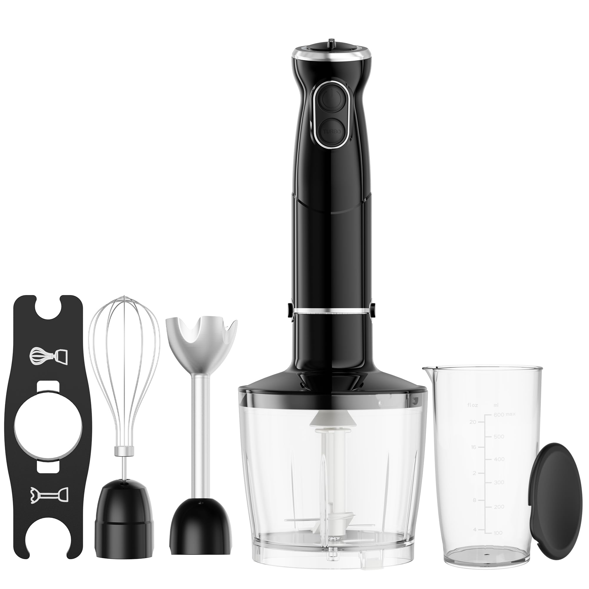 QOOQOOGE(クークージ) ハンドブレンダー 離乳食 ブレンダー 1台6役 800W 電動 ミキサー ハンドミキサー 氷・肉・果物・野菜 泡立て器 ジューサー フードプロセッサー 調理器具 (ブラ