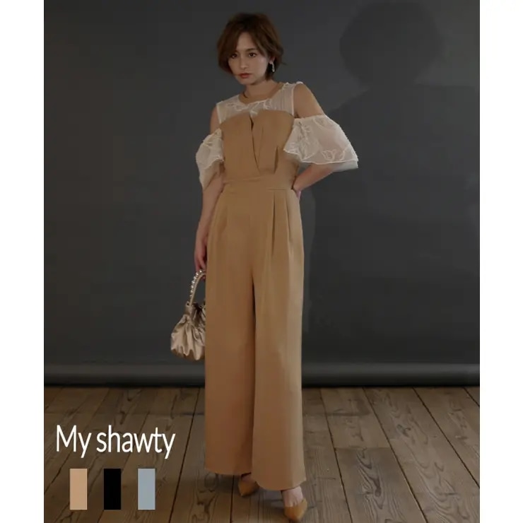 2WAY FRINGE LACE PANTS DRESS