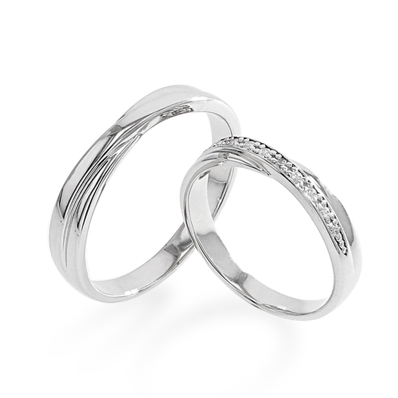 スワロフスキー ペアリング 結婚指輪 マリッジリング 指輪 シルバー925 プラチナ仕上げ カップル リング ペア プラチナ仕上げ SV925 プロポーズ