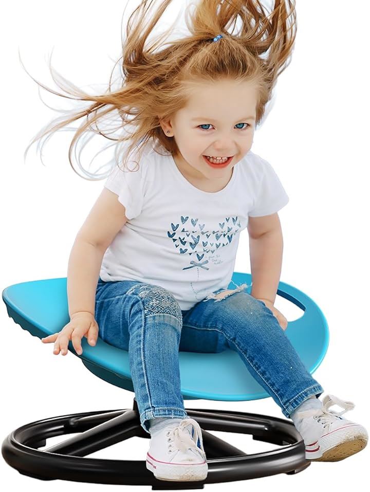 バランスチェア 子供 椅子 回転 自閉症 室内 玩具 知育 感覚 スピンチェア(ブルー)