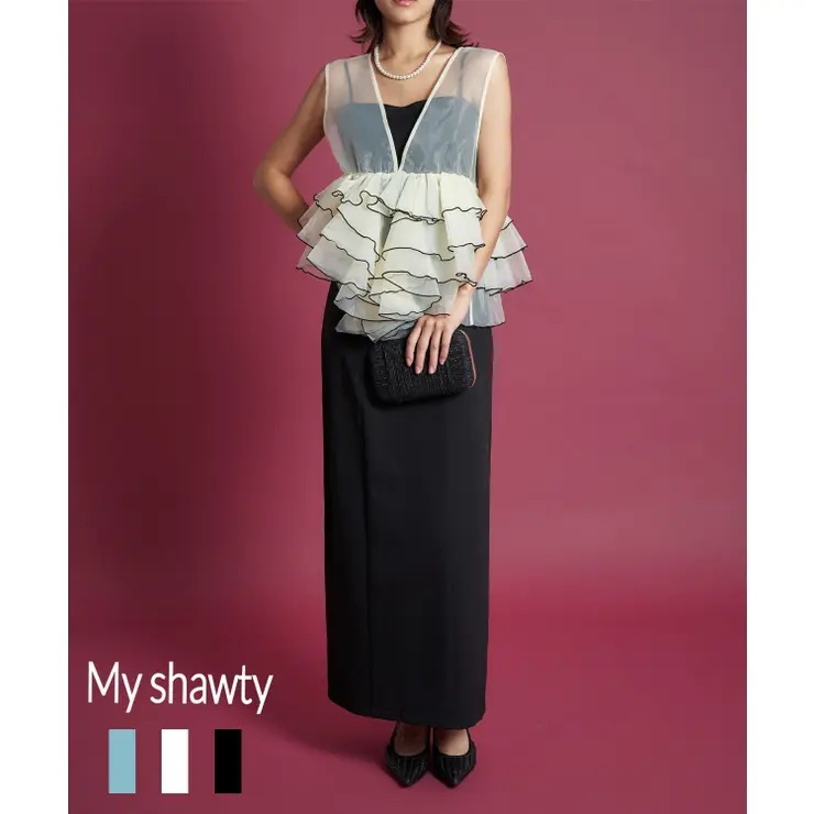 SHEER VOLUME TOP DRESS