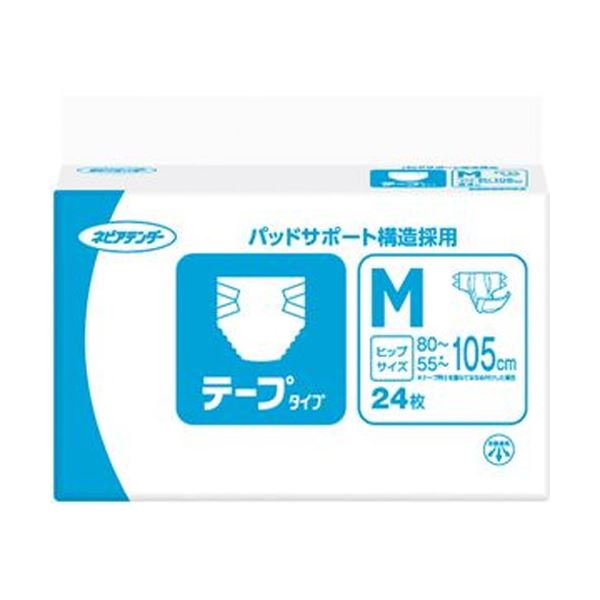 （まとめ）王子ネピア ネピアテンダー テープタイプM 1パック（24枚）(×5セット)