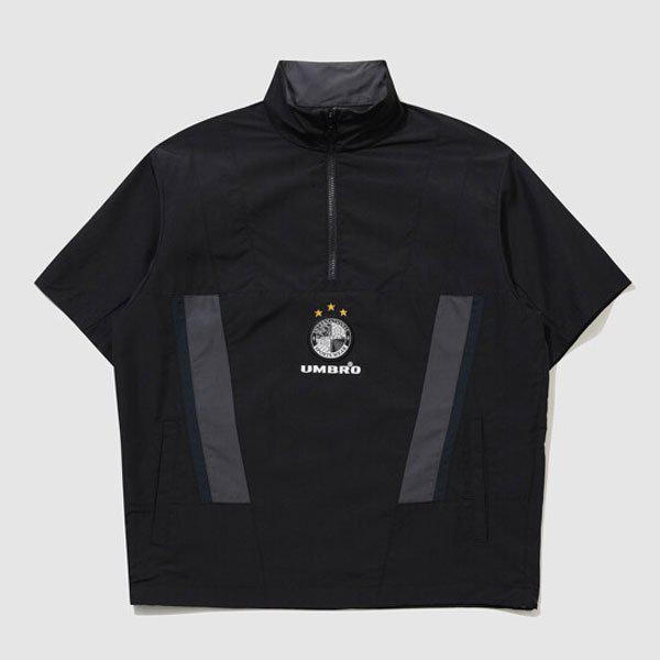 HBL OGカラーブロック半袖スタンドネックアノラック UR221CWT56 BLACK