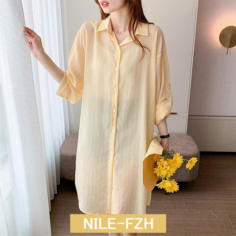 シャツ レディース ロング 長袖 ブラウス ロングシャツ カーディガン 薄手 uvカット ラッシュガード 夏 春服 夏服 チュニック トップス 羽織