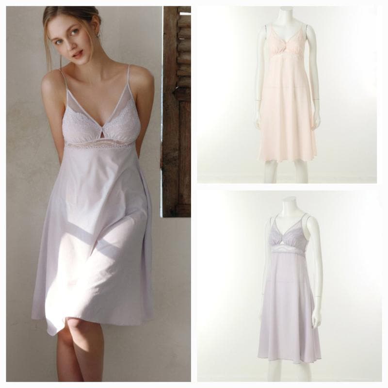 広告スリップ)柔らかいタッチ感ロマンチックなレースフルスリップ2D_J(VFS9005)