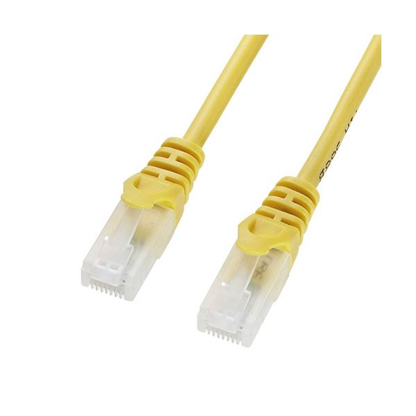 (まとめ) サンワサプライ ツメ折れ防止CAT5eLANケーブル イエロー 0.5m LA-Y5TS-005Y 1本 (×30セット)