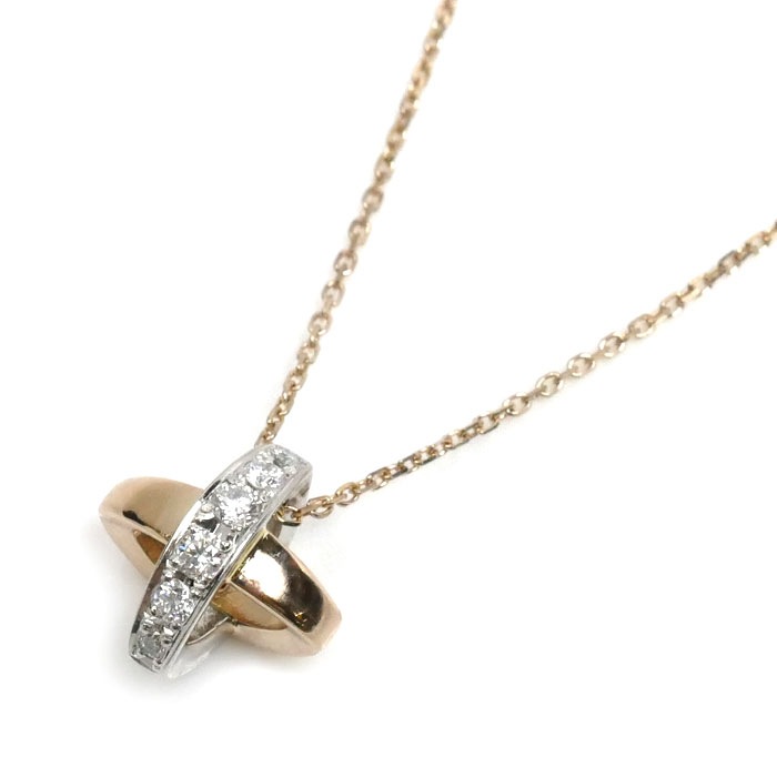 4℃ ヨンドシー K18PG/Pt950 ダイヤ ネックレス ダイヤモンド 3.3g -42cm フリーチェーン レディース 中古 38,870円