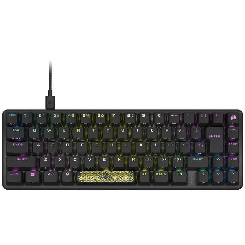 コルセア　CORSAIR　K65 PRO MN-BLK-OPX Silver-RGB -日本語レイアウト かな印字無し- ［有線 /USB］　CH-91A401A-JP