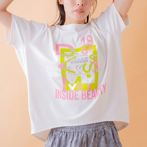 グラフィックTシャツ 半袖 フィットネス ウィメンズ 1534-1618-WHT