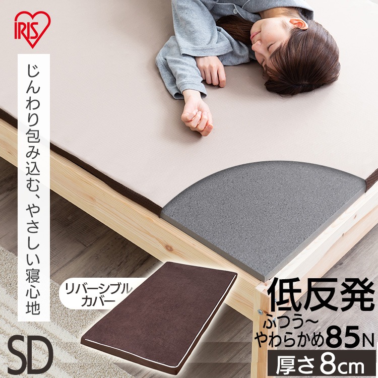 【公式】 マットレス カバー付き セミダブル 低反発 敷き布団 厚め 来客用 新生活 8cm 通気性 体圧分散 MATK8-SD メガ割