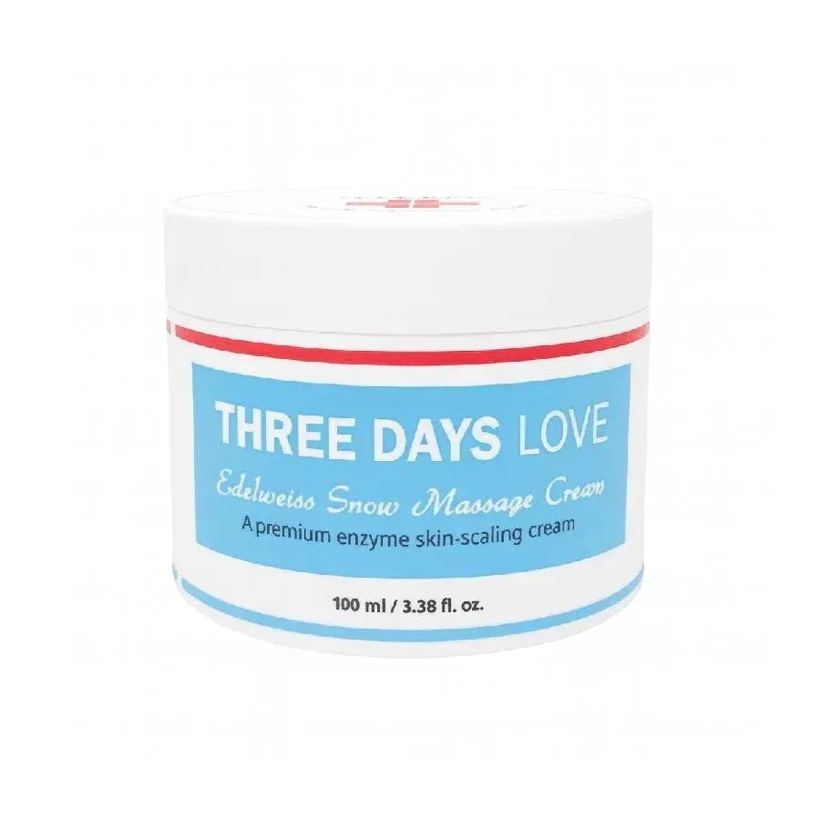 [国内正規品] ThreeDaysLove エーデルワイススノークリーム 100g 三日愛 雪のよう とろける 全身用マッサージクリーム リッチ ミルキー ドクダミエキス ツボクサエキス