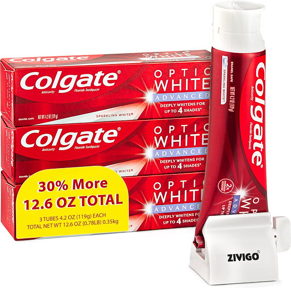 Colgate OPTIC WHITE ADVANCED ホワイトニングハミガキ - 口臭防止