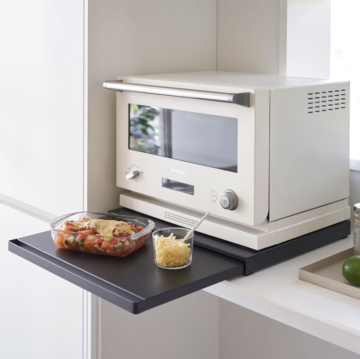 スライドテーブル 山崎実業 tower タワー キッチン家電下スライドテーブル ブラック