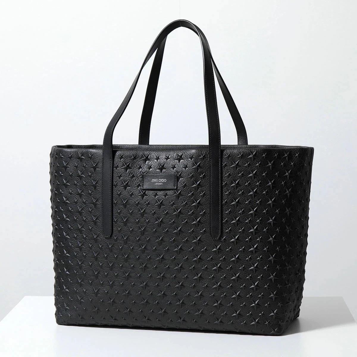 Jimmy Choo ジミーチュウ PIMLICO/S EMG エンボススター レザー トートバッグ ショッピングバッグ BLACK 鞄 メンズ 97,220円