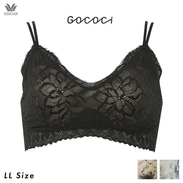ワコール Wacoal GOCOCi ゴコチ ノンワイヤーブラ ハーフトップ Tシャツブラ ブラレット 肌あたりのやさしい フラワーレース CGG297 LLサイズ