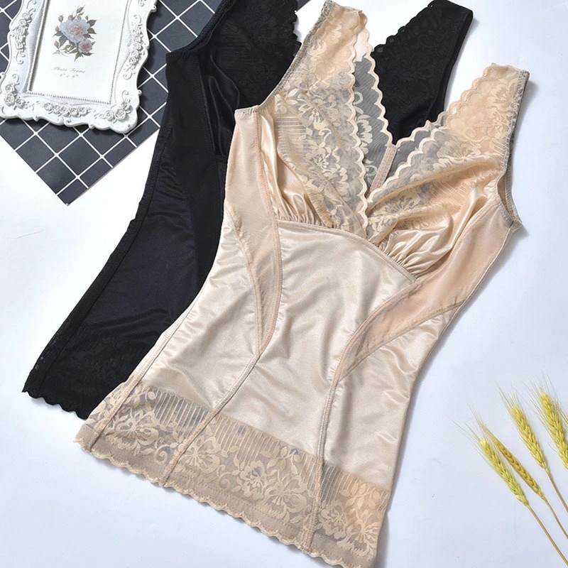 スリムで美しいボディシェイピングトップ：腹部シェイプアップとウエスト引き締め機能を備えたツーピーススリミングベスト超薄型シームレスシェイプアップ脂肪燃焼スリミング下着