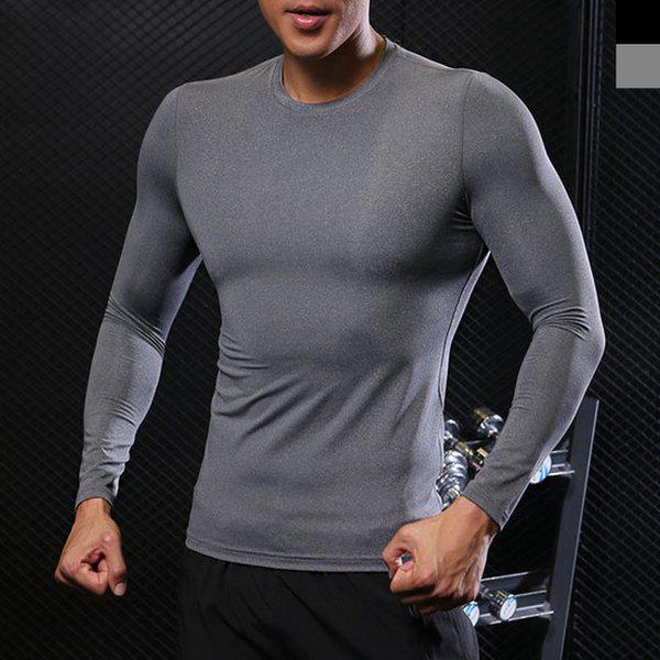 メンズ長袖スポーツウェアトレーニングウェアドライフィットぴったりフィットする長袖マッスルフィット長袖ヨガウェアDJ-TSA-SKKJNNT1106-ダークグレー 4,677円