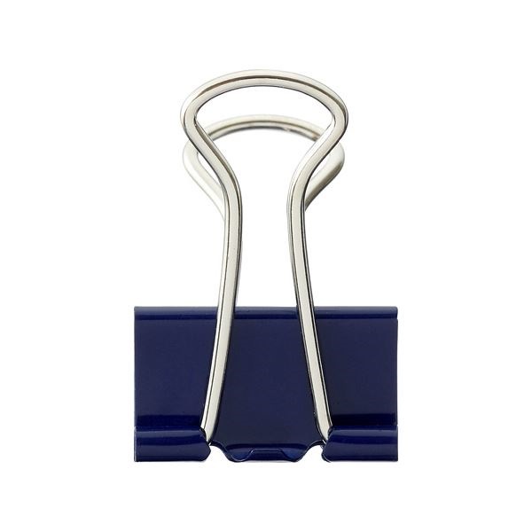 （まとめ）TANOSEE ダブルクリップ 小 口幅19mm ブルー 1箱（10個） [x100]