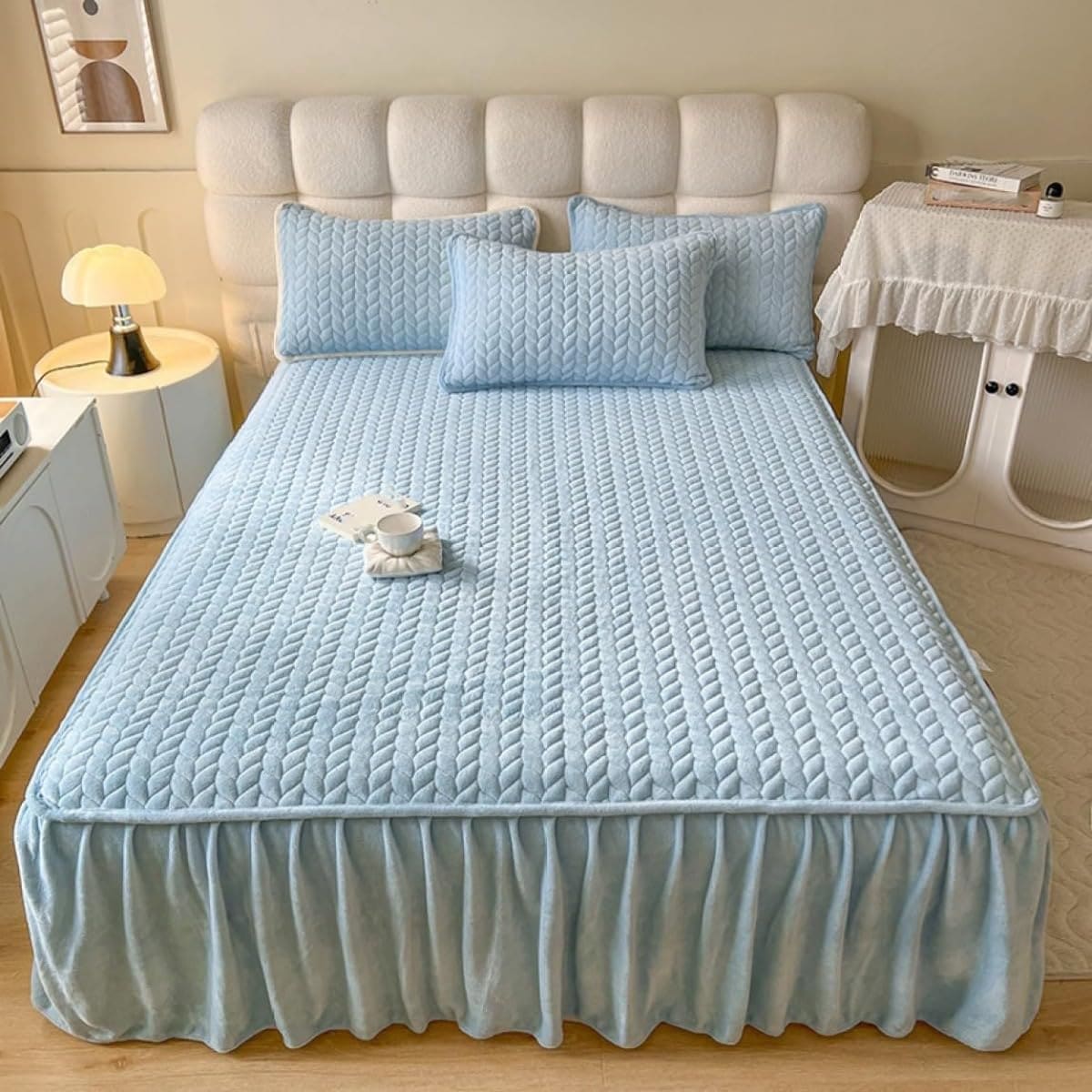 Youlinesベッドスカート ベットスカート ベッドスプレッド 寝具カバー ベッドカバー ダブル カバー ベッド シーツ 無地 ベッドシート シングル 200*220 セミダブル 洗える フリル お