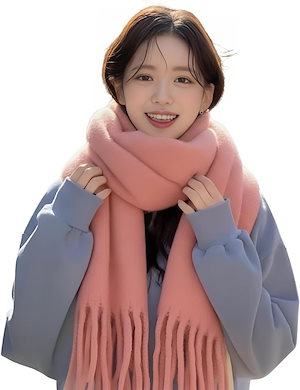 マフラー レディース 厚手 ストール 大判 秋 冬 肩掛け 巻き物 防寒 暖かい 単色 羽織り おしゃれ 可愛い (ピンク 特大)