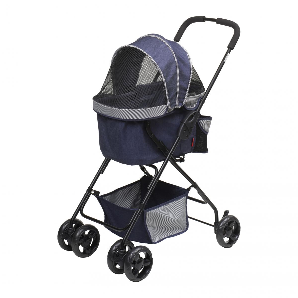 【在庫有・即納】GEX ジェックス わんわんカート スーパーライト デニム柄　犬用 バギー ペットカート キャリー 超軽量 後輪ロック