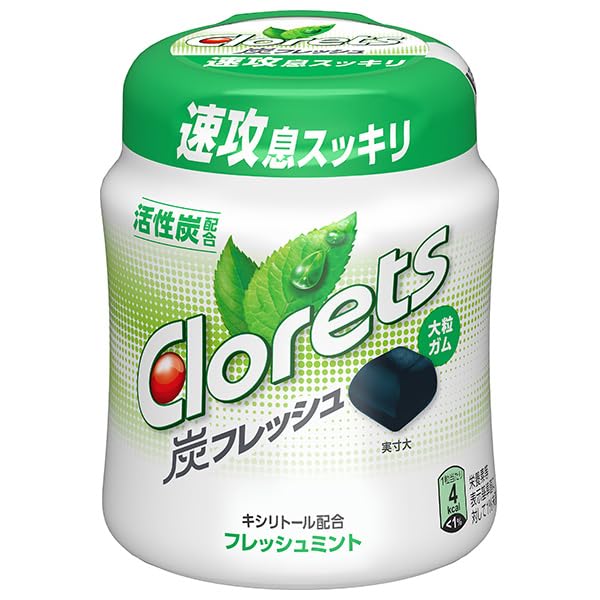 モンデリーズ・ジャパン クロレッツ 炭フレッシュ フレッシュミントボトルR(粒ガム) 112g×6個入