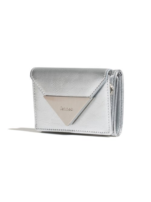 【FENNEC】 CRINKLE TRIANGLE TRIPLE WALLET D - SILVER バッグ 正規品