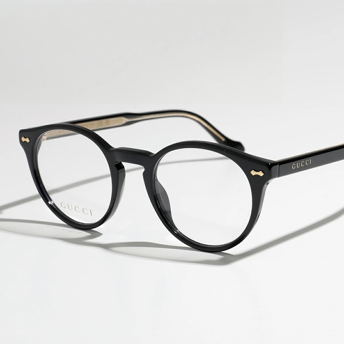 GUCCI グッチ メガネ GG0738O メンズ ボストン型 めがね 眼鏡 ロゴ アイウェア 黒縁メガネ 伊達メガネ 001/Black-Black-Transparen