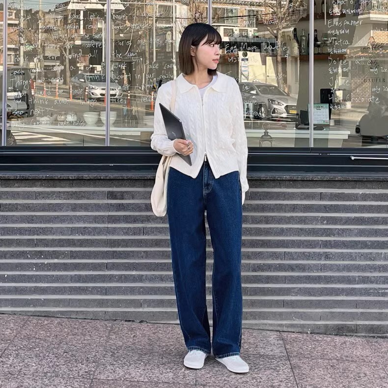 ボトムス パンツ Gパン デニムパンツ 膝下 ロング ロング丈 ワイド ゆったり 伸縮性 裾ゴム 綿 コットン かわいい 大人可愛い きれいめ シンプル カジュアル 大人 上品 おしゃれ お洒落