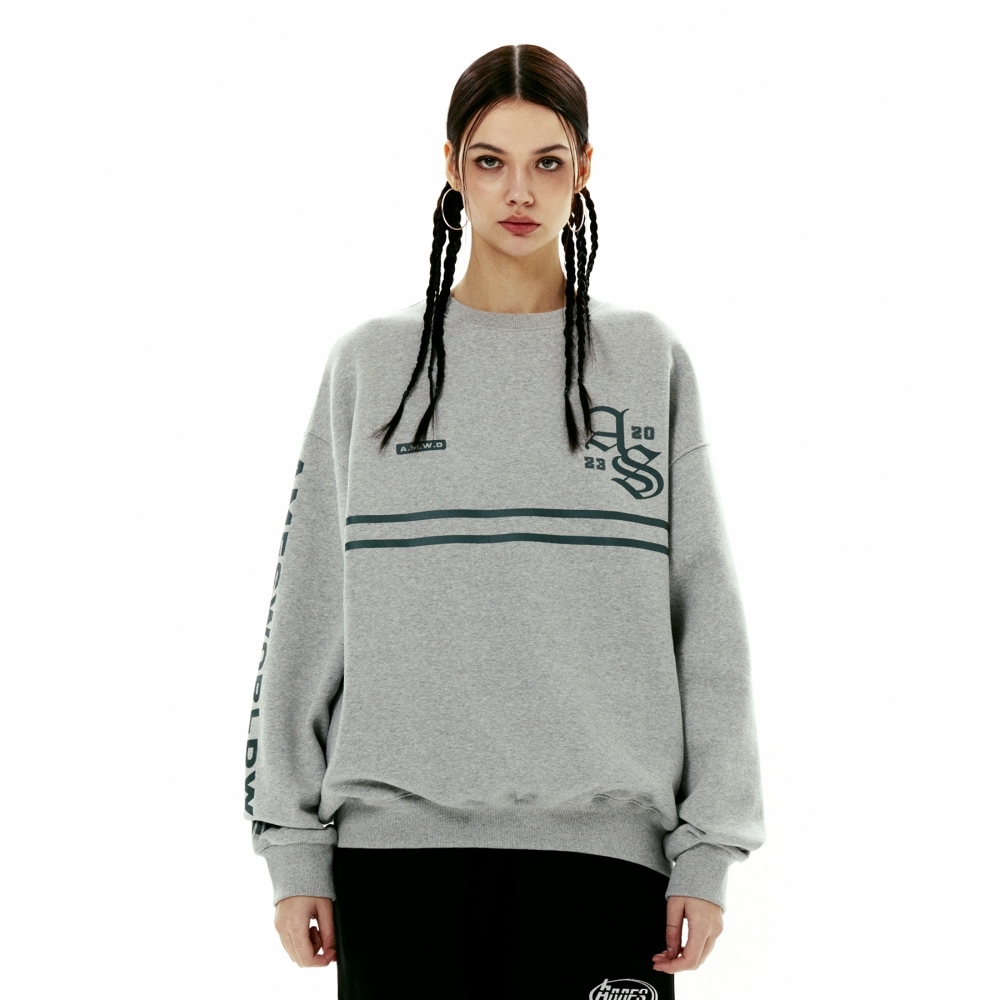 AMES-WORLDWIDE オールド イングリッシュ ロゴ スウェットシャツ グレー