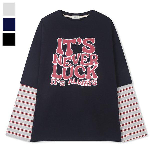 メンズネバーレイヤード長袖Tシャツ ML-TSA-Q001-紺色
