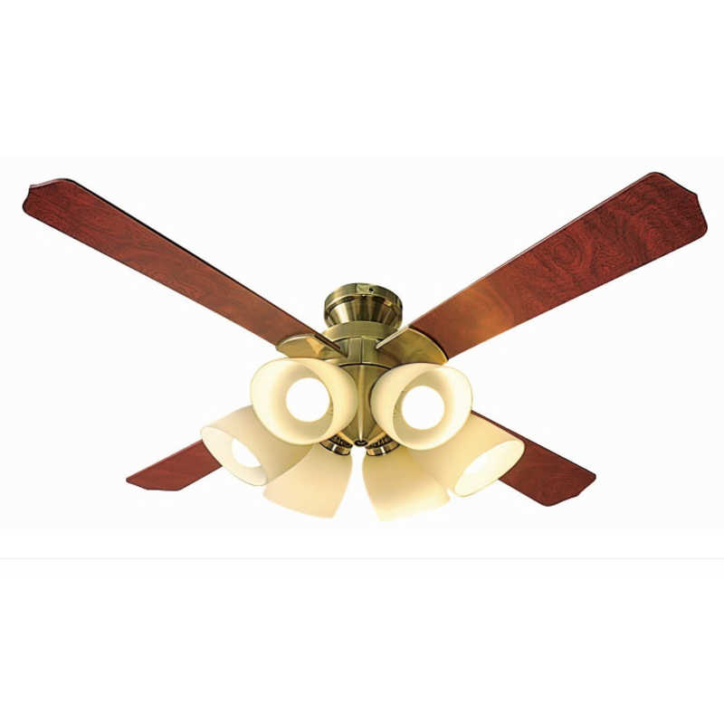 東京メタル　シーリングファン DCモーター 6灯4枚羽根 電球別売品(E26仕様) ［リモコン付き］　QJ46AB6RCND2