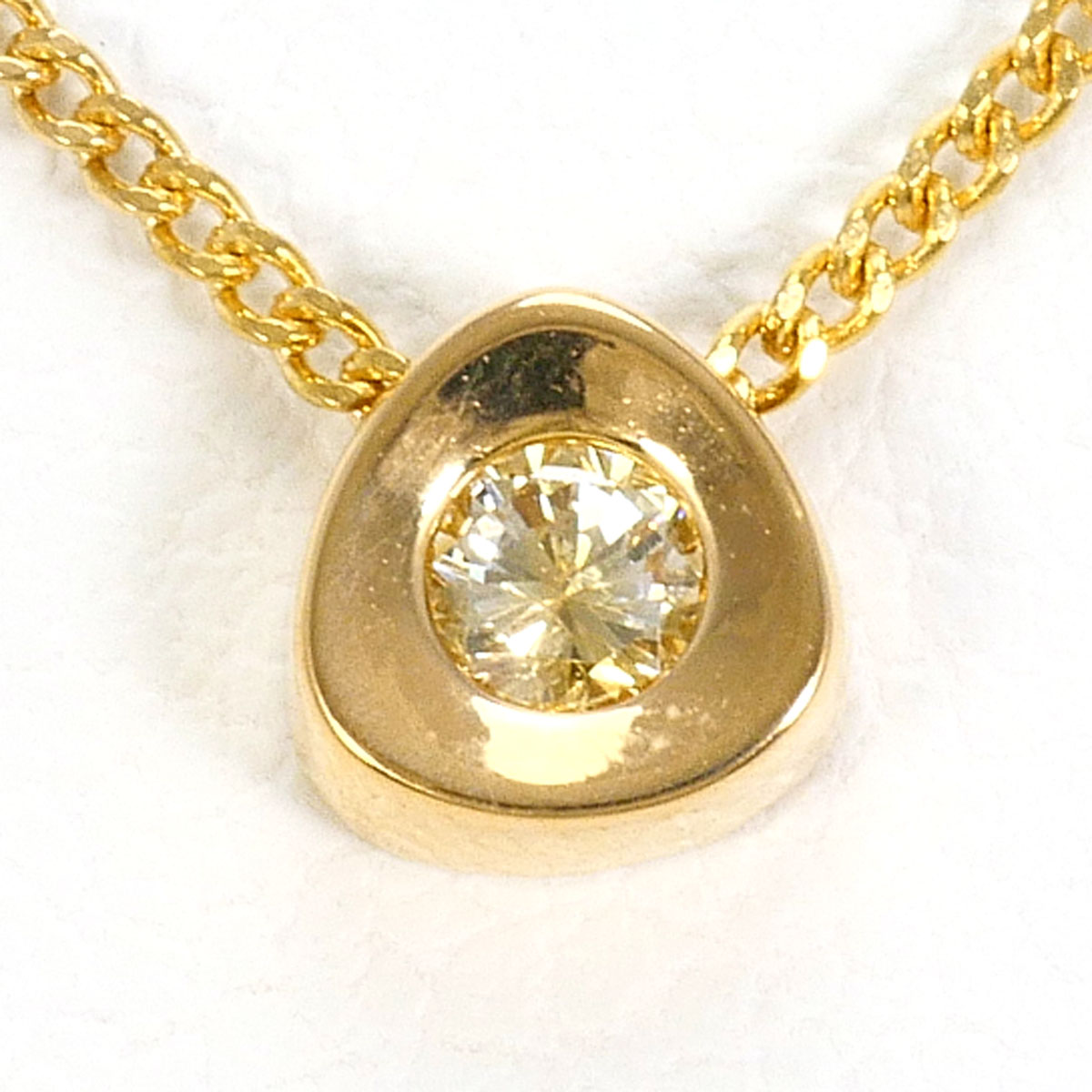 K18 18金 YG イエローゴールド ネックレス ダイヤモンド 0.07ct 総重量約1.8g 約40cm 中古