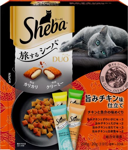 シーバ デュオ キャットフード 旅するシーバ 旨みチキン味仕立て チキンと魚介の味めぐり 成猫用 200g×12個(ケース買い)