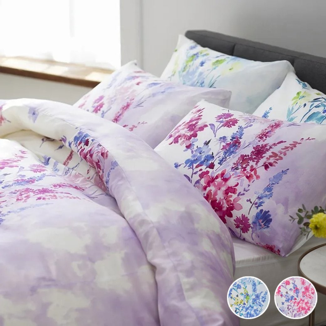 枕カバー 43×63cm枕用 リヨセル100% 再 生繊維 抗菌 日本製 着脱簡単 中かぶせ式 中袋式 花柄 グラデーション 水彩タッチ 布団カバー ピローケース まくらカバー 24+
