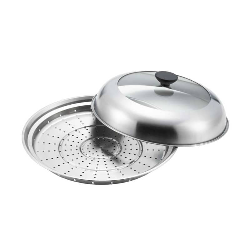 ヨシカワ　蒸し器 フライパン用 28～30cm用 ガラス蓋　YJ3278