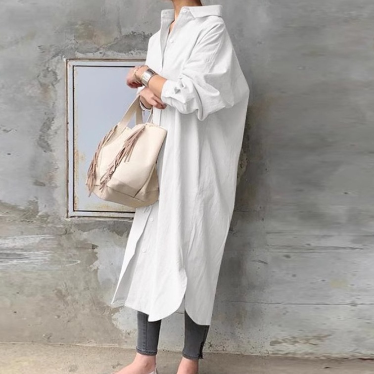 レディース トップス シャツ ブラウス シャツワンピ 前開き 長袖 襟付き ワイド ボタン かわいい 大人可愛い きれいめ シンプル カジュアル 上品 おしゃれ かっこいい レトロ こなれ感 ラフ