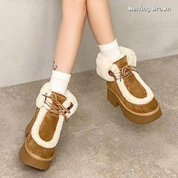 レディース冬スエードファーブーツ J75