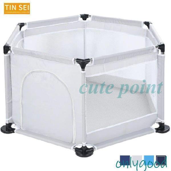ベビーサークル 6パネル ボールプール マット 扉付き プレイヤード 六角形 扉 ハイタイプ おもちゃ コンパクト メッシュ 5,363円