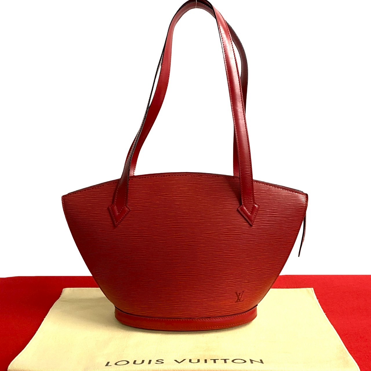 ヴィンテージ サンジャック ショッピング エピトートバッグ エピレザー レッド 74-10