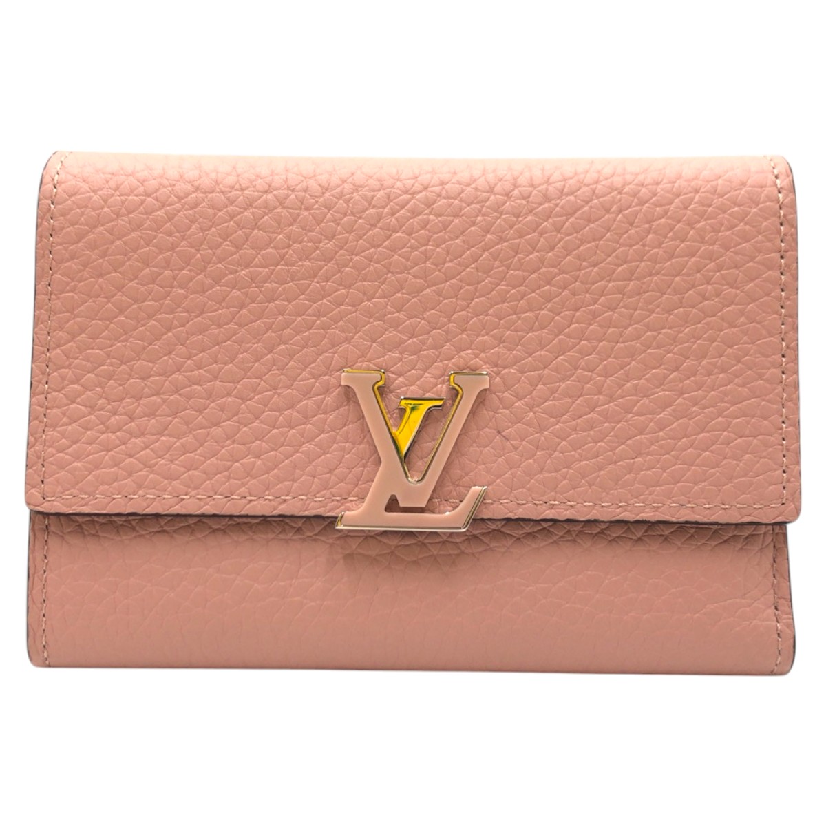 美品 トリヨン ポルトフォイユ カプシーヌ ピンク マグノリア レザー M62156 三つ折り財布 折財布 コンパクトウォレット レディース 502150