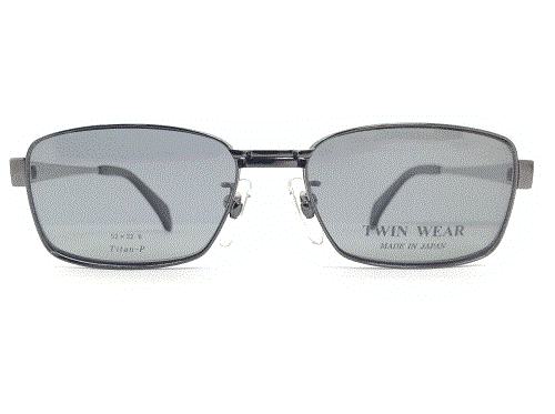 【TWINWEAR(ツインウェア)】【メガネ】【マグネット式サングラス】 TW-8000 col.3 52ｍｍ 日本製 Titan-P