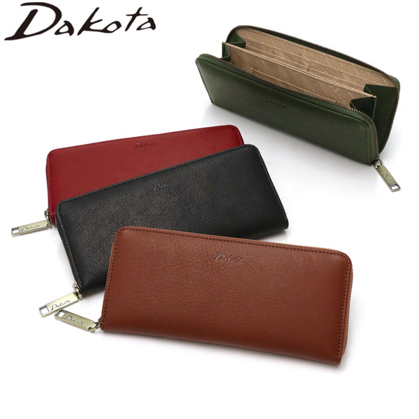 ダコタ限定ノベルティ付 長財布 薄い カード 財布 本革 日本製 大容量 ラウンドファスナー 小銭入れ付き 革 軽量 スリム ラルゴ 0030592
