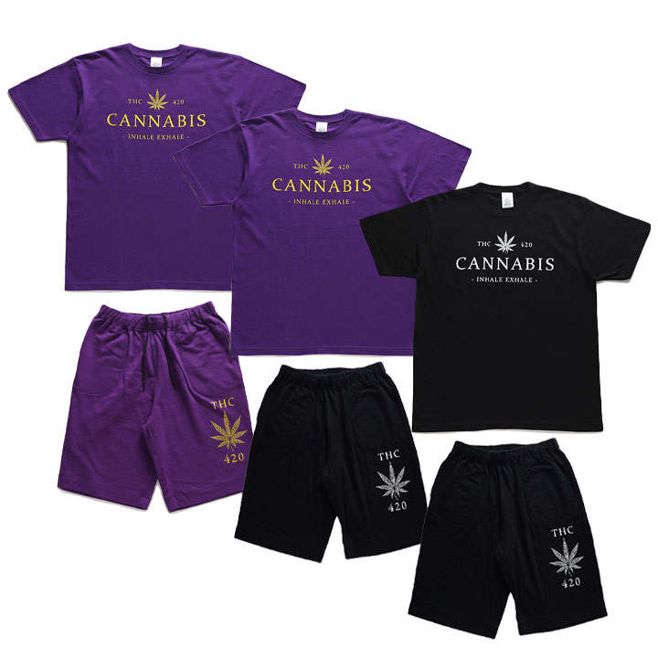 ACE FLAG 上下セット 半袖 ブランド Tシャツ ハーフパンツ メンズ 春夏用 全3色 大きいサイズ エースフラッグ セットアップ 裏パイル バッズ 大麻